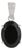 Minimalist Prong Set Oval 7.29 Ct Black Onyx Solitaire Pendant in 925 Sterling Silver For Sale