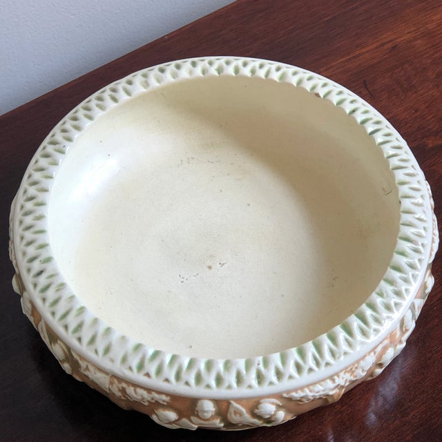 Ivory Antique Roseville Centerpiece Bowl For Sale - Image 8 of 12