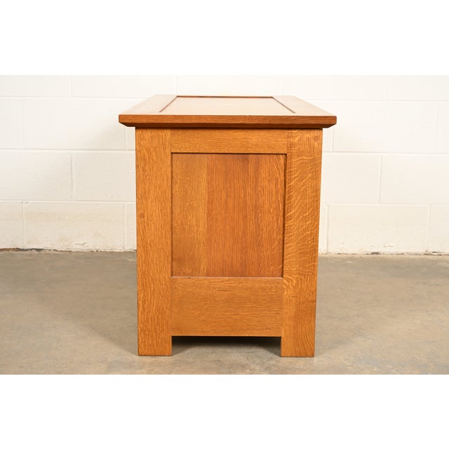 Stickley Harvey Ellis Collection Mission Arts & Crafts Inlaid Oak Blanket Chest For Sale - Image 15 of 18