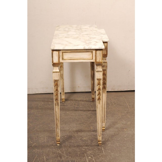 Mid 20th Century French Style Marble Top Breakfront Console For Sale - Image 10 of 12