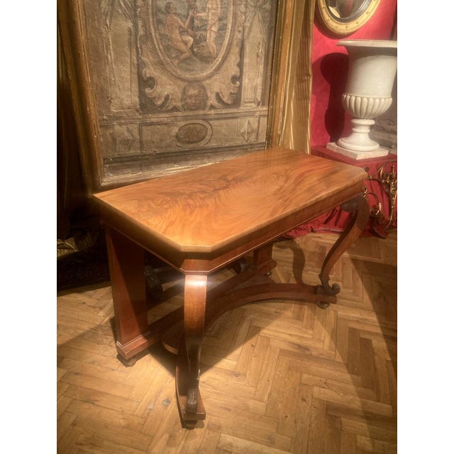 Italian Art Nouveau Wooden Console Table For Sale - Image 13 of 14