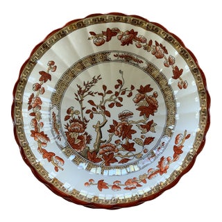 Antique Copeland Spode England “India Tree” Orange Rust and Gold Scallop-Edged Coupe/Cereal Bowl For Sale