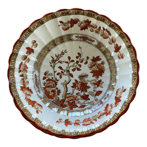 Antique Copeland Spode England “India Tree” Orange Rust and Gold Scallop-Edged Coupe/Cereal Bowl