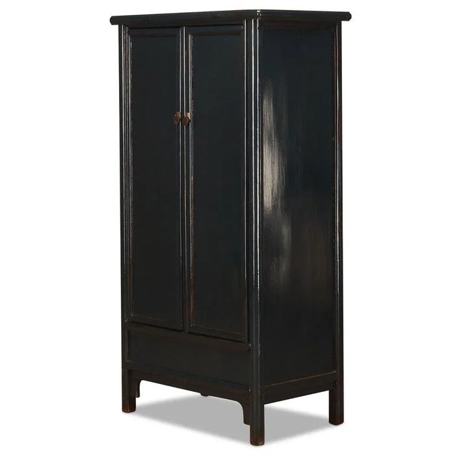 Teal Lacquer Tall Tapered Cabinet, 1920s For Sale - Image 4 of 5