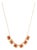 14k Yellow Gold 2.67ct Emerald-Cut Orange Sapphire Diamond Halo Station Necklace For Sale