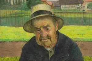 Paul Ascan Demmé, Portrait of Man, Oil Pastel on Board, Early 20th-Century
