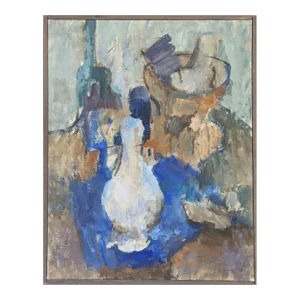 1993 Modernist 'Expressionist Still Life' Vintage Original Swedish Still Life Oil Painting, Framed
