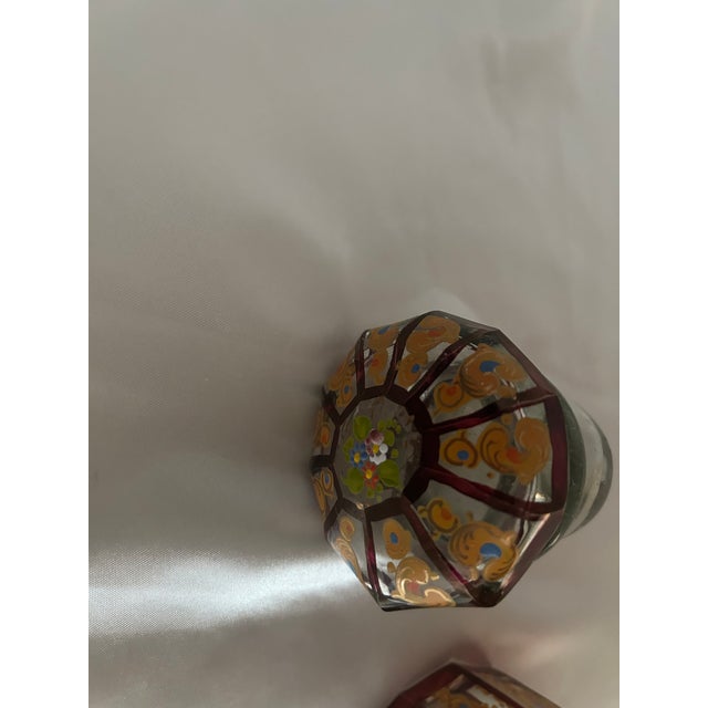 Antique Hand-Painted Bohemian Glass Perfume Bottle For Sale In Los Angeles - Image 6 of 8