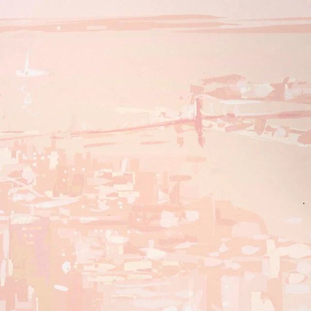 Schumacher Schumacher x The New Yorker Pascal Campion's New York Skyline Wallpaper In Blush For Sale - Image 4 of 6