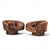 Mid-Century Modern Milo Baughman for Thayer Coggin Mid Century Walnut Swivel Barrel Tub Chairs - Pair For Sale - Image 3 of 12