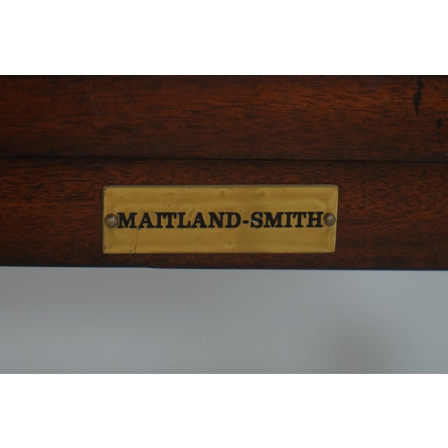 Maitland Smith Mahogany Faux Bamboo Book Trough Magazine Rack For Sale - Image 14 of 15