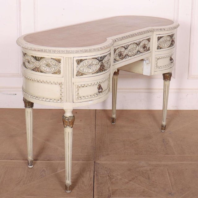 Wood English Painted Desk in Pine For Sale - Image 7 of 11