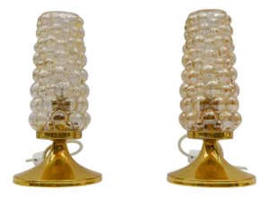 Vintage Bubble Glass Table Lamps by Helena Tynell for Limburg, 1960s, Set of 2