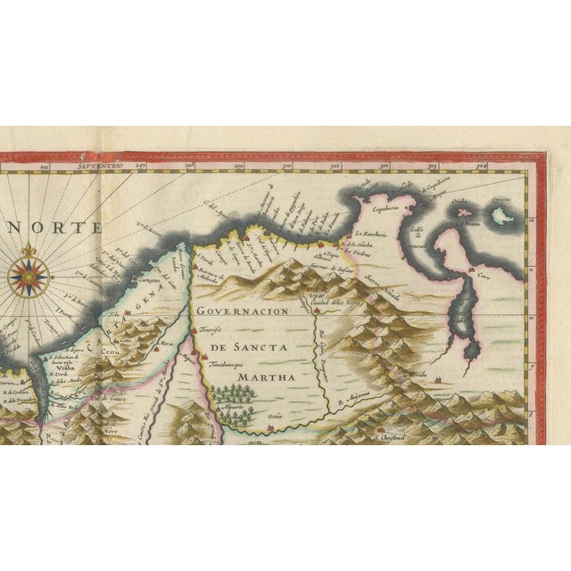Antique Map of New Granada & Popayán from Blaeu, 1642 For Sale - Image 9 of 10