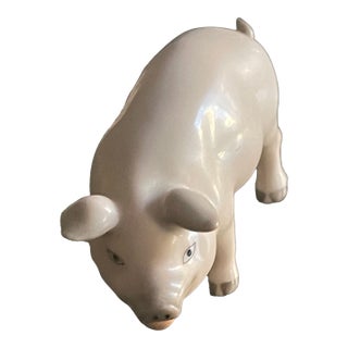 Antique Herend Porcelain Pig Figurine For Sale