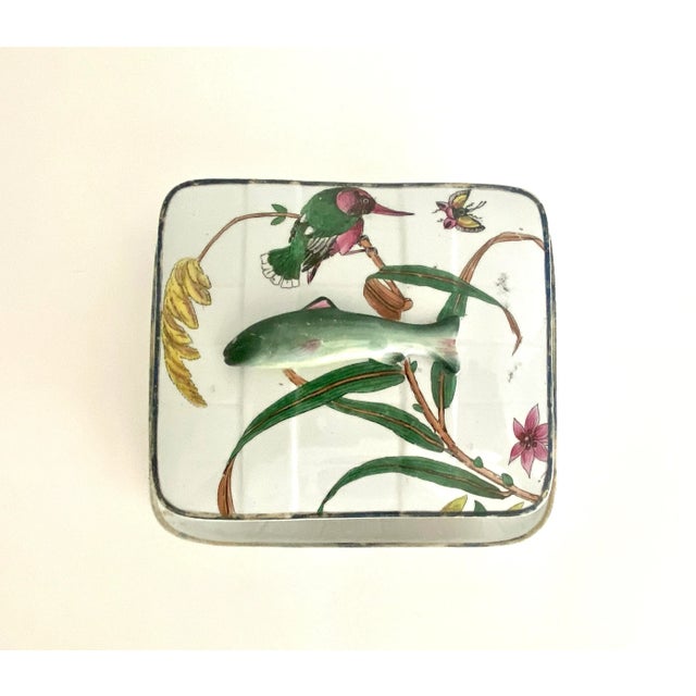 Ceramic Antique French Sardine Box Hand-Painted Porcelain For Sale - Image 7 of 9