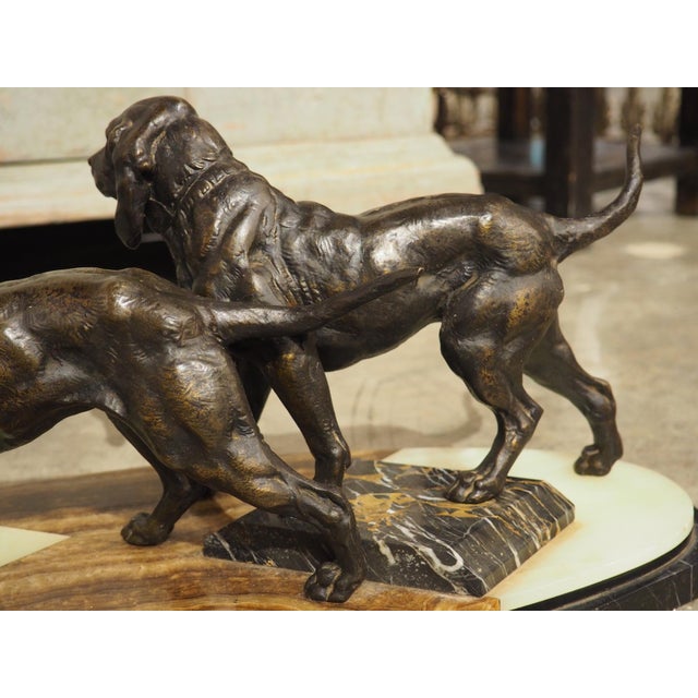 A French 1930s Hunting Dog Group on Marble Base For Sale - Image 14 of 18