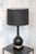 1960s American Mid-Century Black Ceramic Table Lamp With Brass and Wood Base, 1960s For Sale - Image 5 of 10