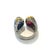Bochic "Capri" Natural Blue Sapphire & Red Ruby Ring Set In 18K Gold & Silver For Sale - Image 17 of 18