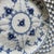 Royal Copenhagen Blue Fluted Full Lace Open Plate in porcelain. Hand-painted in blue. Model number: #1098 Date: 1^985....