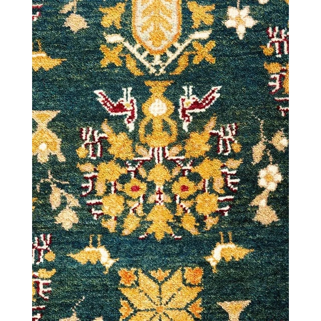 Traditional Mogul, One-of-a-Kind Hand-Knotted Area Rug in Green, 9' 3" x 11' 10" For Sale - Image 3 of 8
