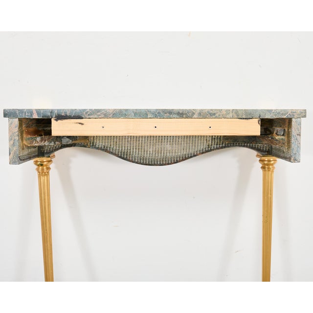 French Napoleon Empire Style Marble Bronzed Wall Console Table For Sale - Image 15 of 16
