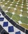 40" Handcrafted Olive Green, Blue, Black and White Moroccan Mosaic Table For Sale In Orlando - Image 6 of 7