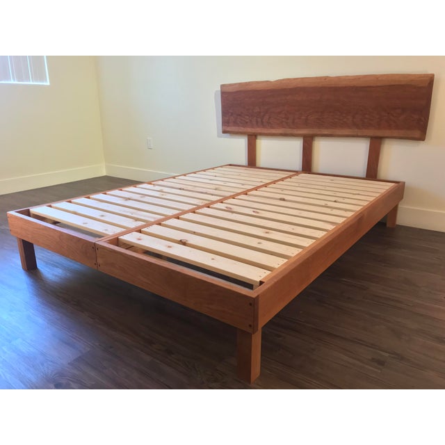 Solid Cherry Queen Bed With "Live Edge" Headboard Chairish