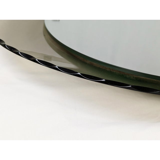 Italian Smoked & Grinded Glass Mirror attributed to Cristal Art, 1970s For Sale - Image 9 of 14
