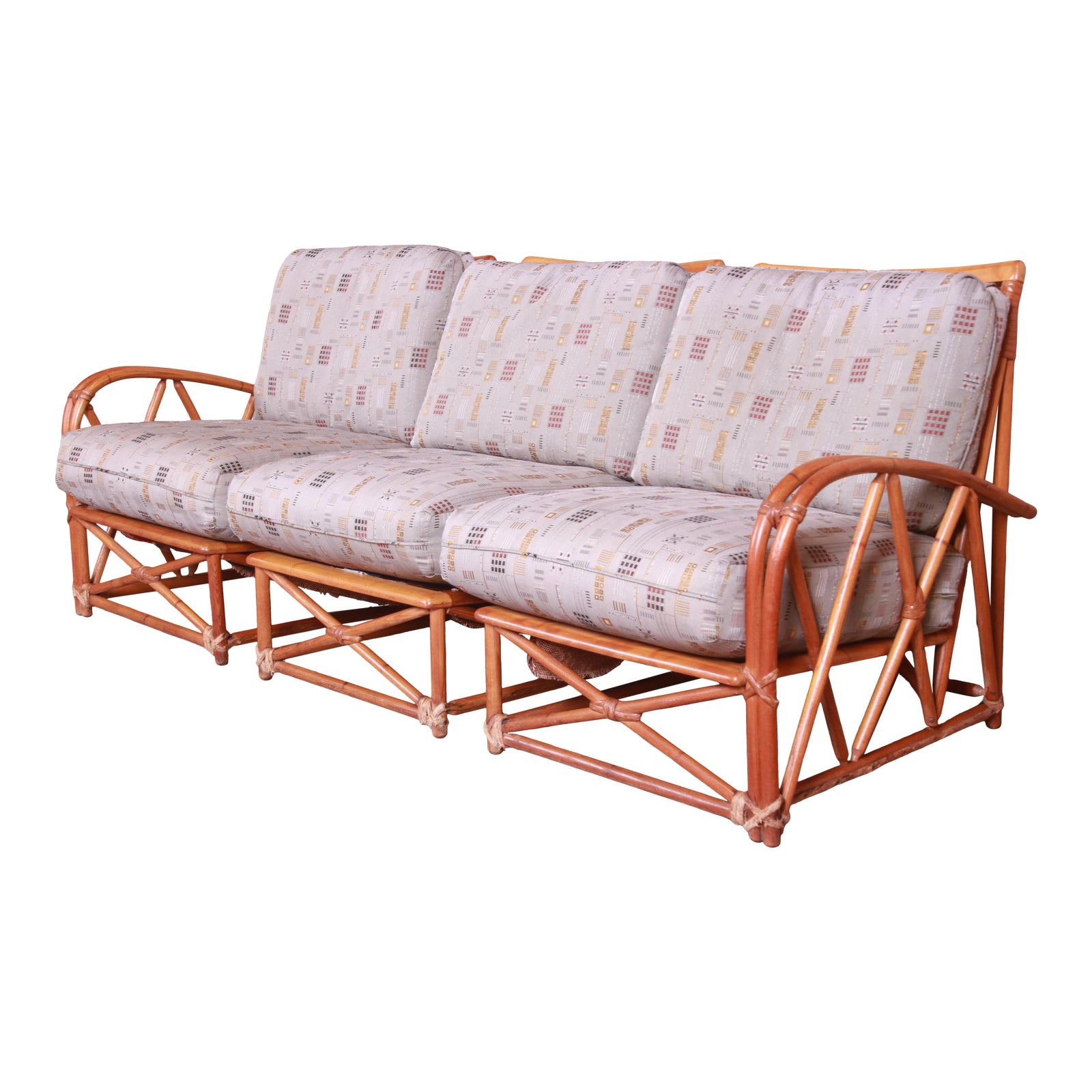 Heywood Wakefield MidCentury Hollywood Regency Bamboo Rattan Sectional