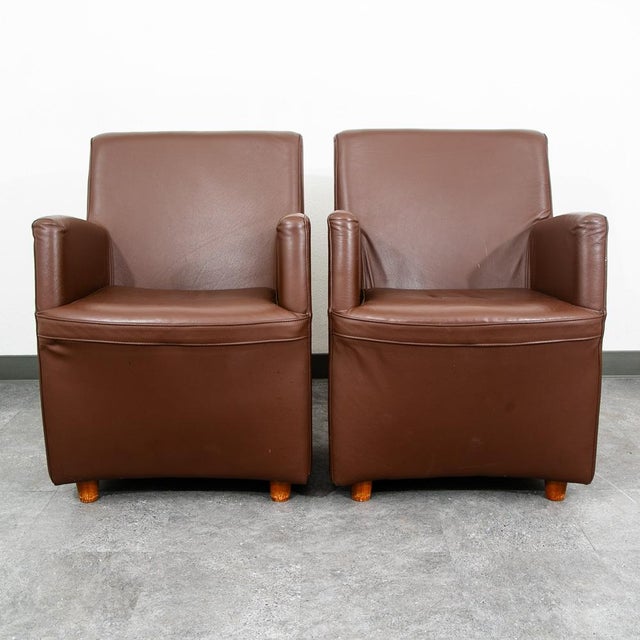 Mid-Century Modern 1960s Mid Century Danish Modern Lounge Chairs Set Leather N Eilersen Chocolate Brown 2 For Sale - Image 3 of 12