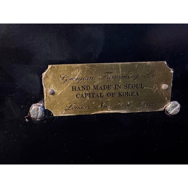 Georgian Furnishing Co. Black & Gold Chinoiserie Secretary Desk For Sale - Image 10 of 10