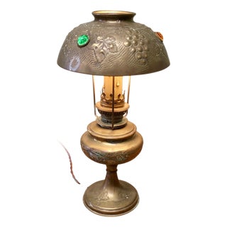 French Arts and Crafts Converted Oil Lamp, 1900 For Sale