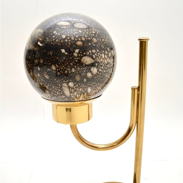 Mid-Century Modern Vintage Swedish Brass and Glass Table Lamps from Bergboms, 1970s, Set of 2 For Sale - Image 3 of 7