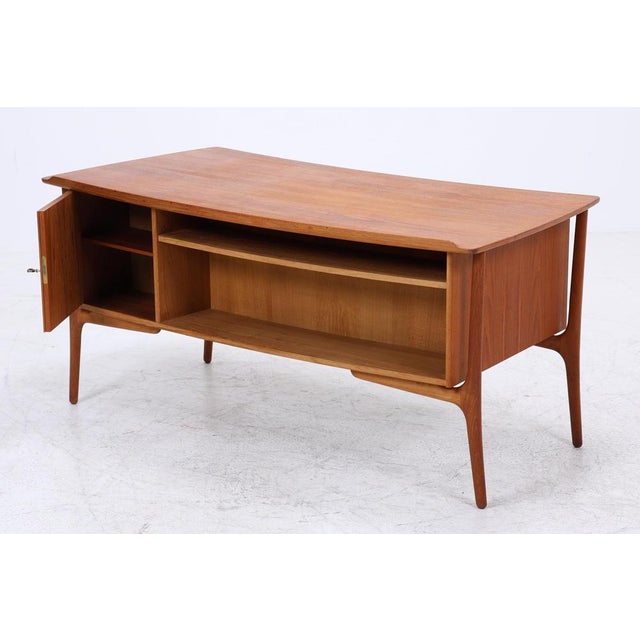 Brown Vintage Teak Desk by Svend Aage Madsen for HP Hansen For Sale - Image 8 of 18