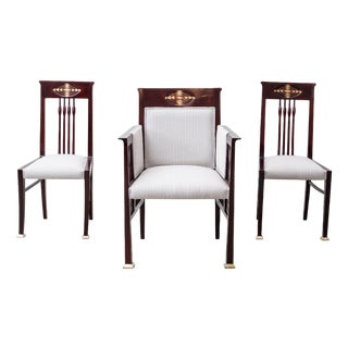 Antique Art Nouveau Seating Group by Julius & Josef Herrmann, Vienna, 1900s, Set of 3 For Sale