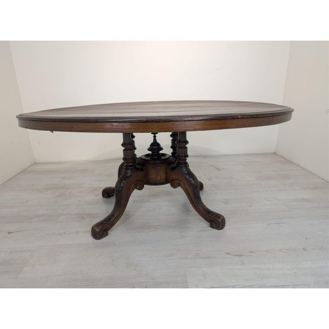 Antique Oval Coffee Table in Mahogany with Marquetry For Sale - Image 12 of 15