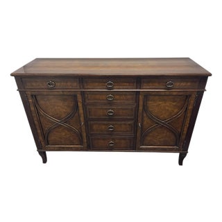 Theodore Alexander Villa Olmo Carved Wood Sideboard / Buffet With Drawers & Cabinet Storage For Sale