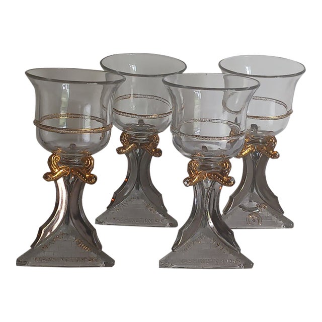 1900s Masonic Shriners Cordial Glasses - Set of 4 For Sale