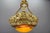 Art Deco French Brass Chandelier with Yellow Pâte De Verre Glass by Degué, 1930s For Sale - Image 14 of 18