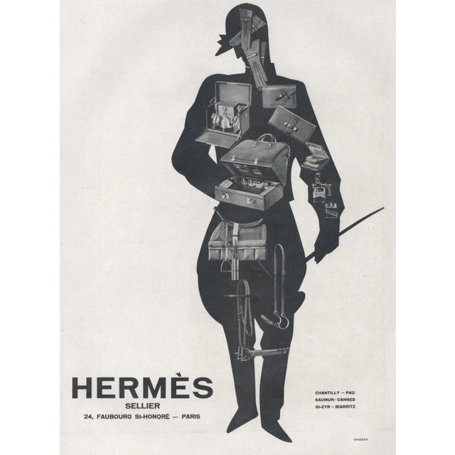Hermès 1928 French Art Deco Advertisement Hermes Print for the Horse Lover, Rare For Sale - Image 4 of 4