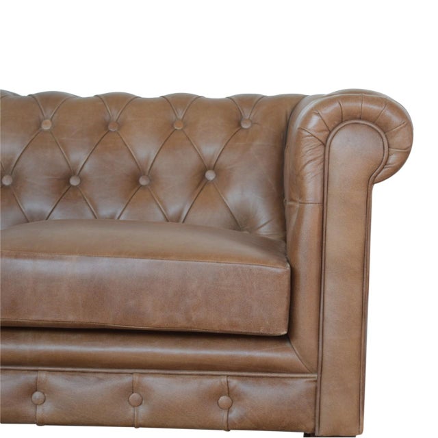 Two-Seater Leather Sofa With Tufted Detailing For Sale In Philadelphia - Image 6 of 6