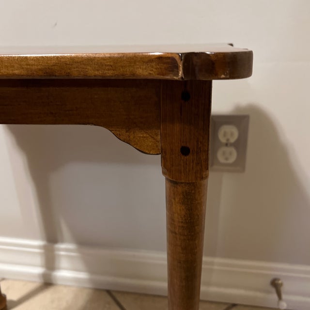 Vintage Ethan Allen Drink / Side Table in Light Stain | Chairish