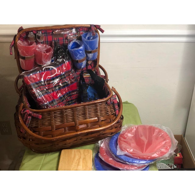 Vintage Picnic Time Picnic Basket Chairish