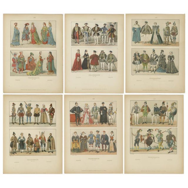 After Max Tilke, French Renaissance Costumes, 1880, Prints, Set of 6 For Sale - Image 9 of 9