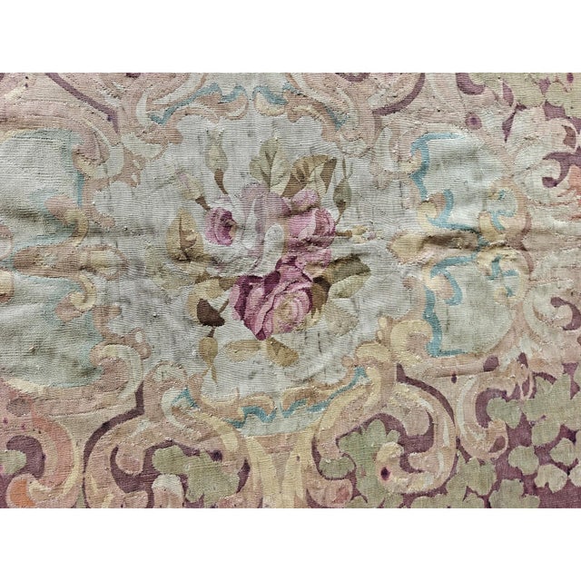 Textile 19th Century Floral French Antique European Aubusson Napoleon III Carpet Rug For Sale - Image 7 of 9