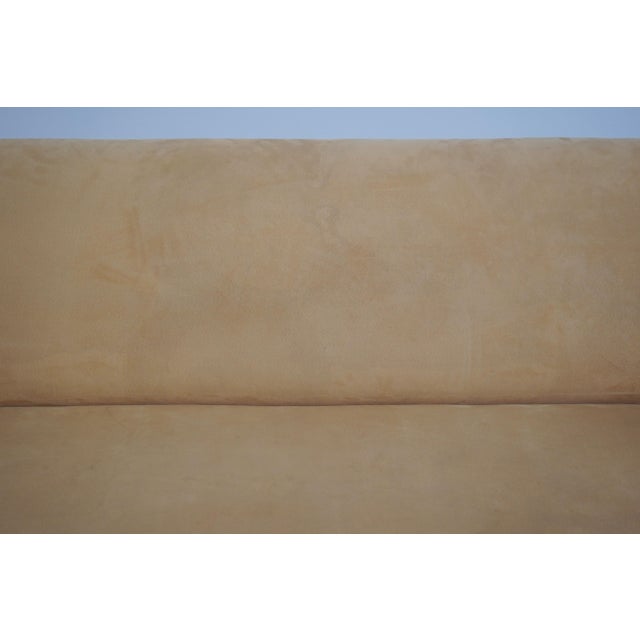 Animal Skin Edward Ferrell Suede Upholstered Settee Loveseat For Sale - Image 7 of 18