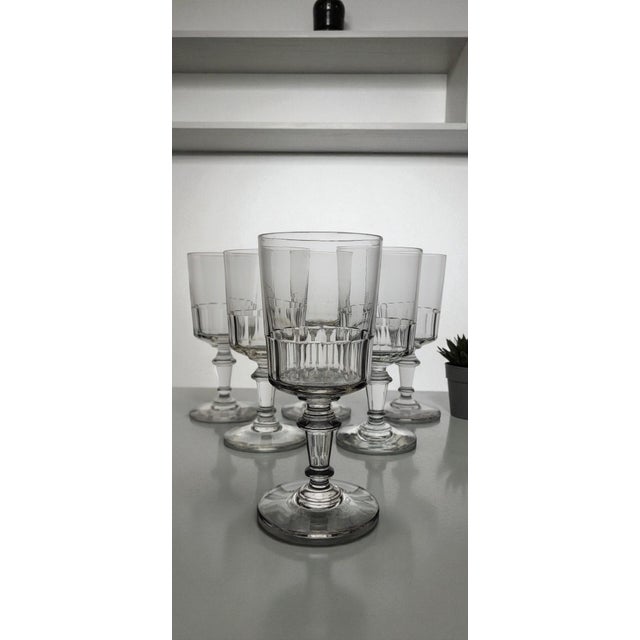 Glass Antique Wine Glasses, 1890s, Set of 6 For Sale - Image 7 of 7
