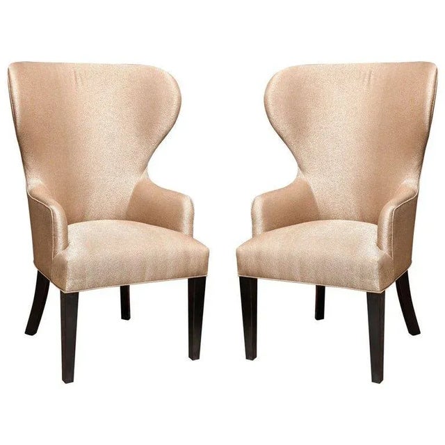 Catherine Neoclassical Revival Wingback Chairs by Arlene Angard Collection - Set of 2 For Sale - Image 9 of 9