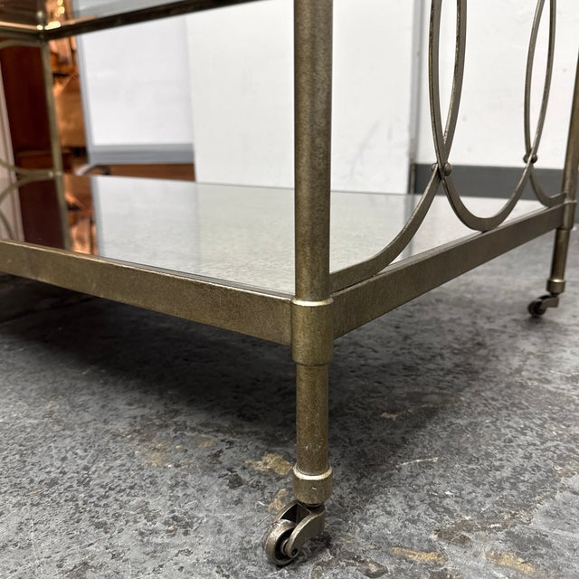 Hollywood Regency Metal + Mirrored Glass Cocktail Table, Vintage For Sale - Image 12 of 12